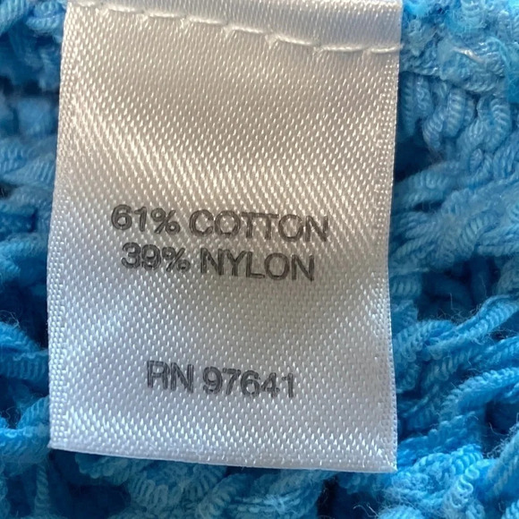 J. Jill Open Knit Blue Cotton Blend Sweater Size XS - Picture 3 of 3